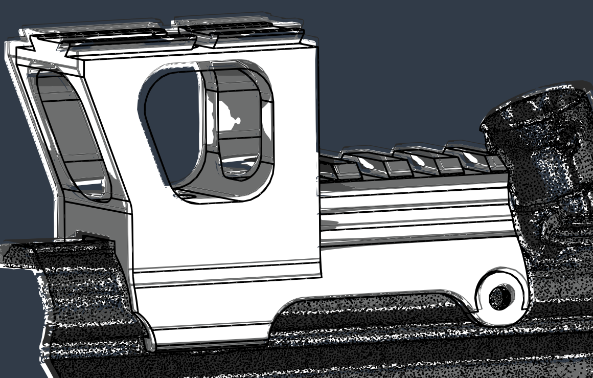 Artistic product photo of the Hansel MP5 mount