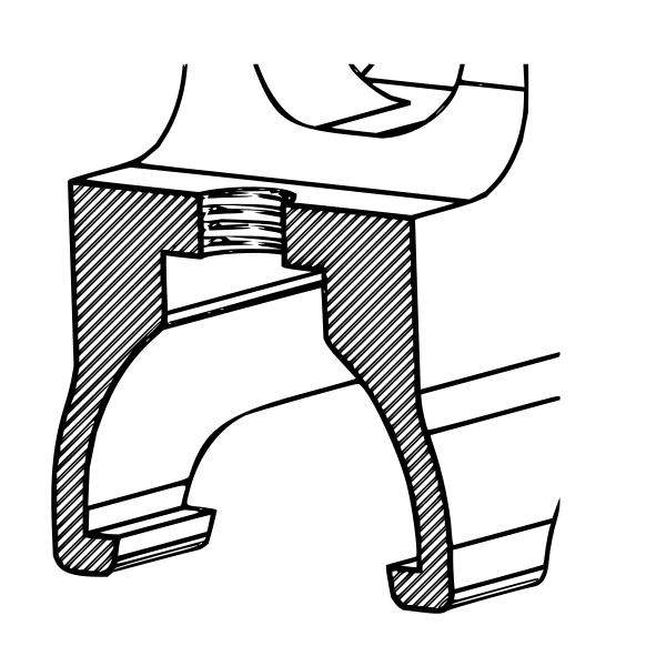 Cross section view of the Hansel MP5 mount design